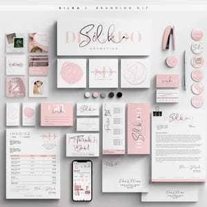 SILKA I Mega CANVA Complete Branding Kit, Logos, Social Media posts, Client Forms, Business Stationary, 70+ DIY Easy to Use Modern Templates
