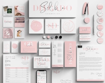 SILKA I Mega CANVA Complete Branding Kit, Logos, Social Media posts, Client Forms, Business Stationary, 70+ DIY Easy to Use Modern Templates