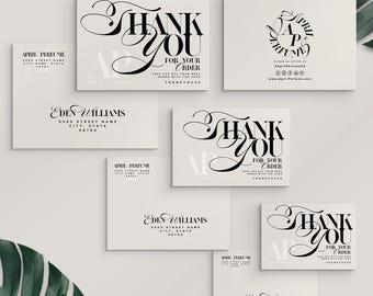 APRIL I Thank You Card CANVA Templates, 6 sizes + Extras. Elegant Minimalist Thank You Card templates. Modern Editable Printable Templates