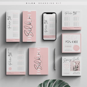 SILKA Price List Template, Instagram Price List Template, Sale Instagram Posts, 7 Template sizes, DIY Fully Customizable Editable Printable