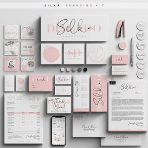 SILKA Large Branding Kit 50+ Templates, Large Business Kit, Logos, Cards, Social Media, DIY Fully Customizable Editable Printable Collection