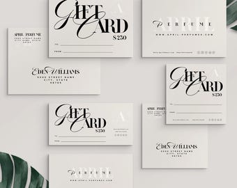 APRIL I Gift Card CANVA Templates, 6 sizes + Extras. Elegant Minimalist Gift Card templates. Modern Editable Gift Card, Printable Gift Cards