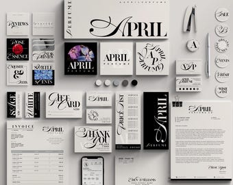 APRIL I Mega CANVA Complete Branding Kit, Logos, Social Media posts, Client Forms, Business Stationary, 70+ DIY Easy to Use Modern Templates