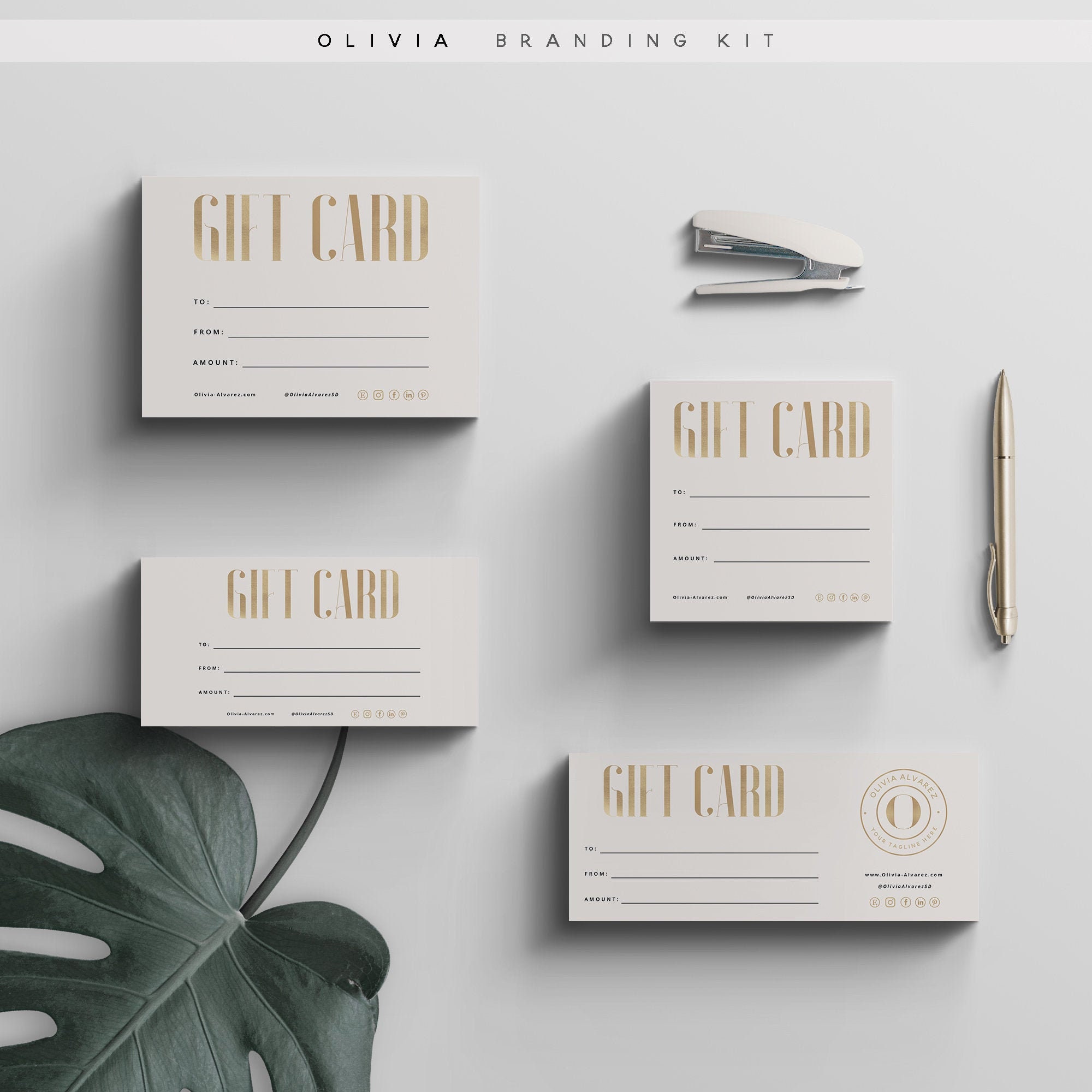 Buy Olivia Gift Card Templates 6 Sizes Business Gift Online In India - Etsy