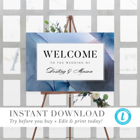 INSTANT DOWNLOAD Ethereal Wave Wedding Seating ChartTemplate Beach Wedding Seating Chart Sign DIY Fully Editable Printable Templett V02