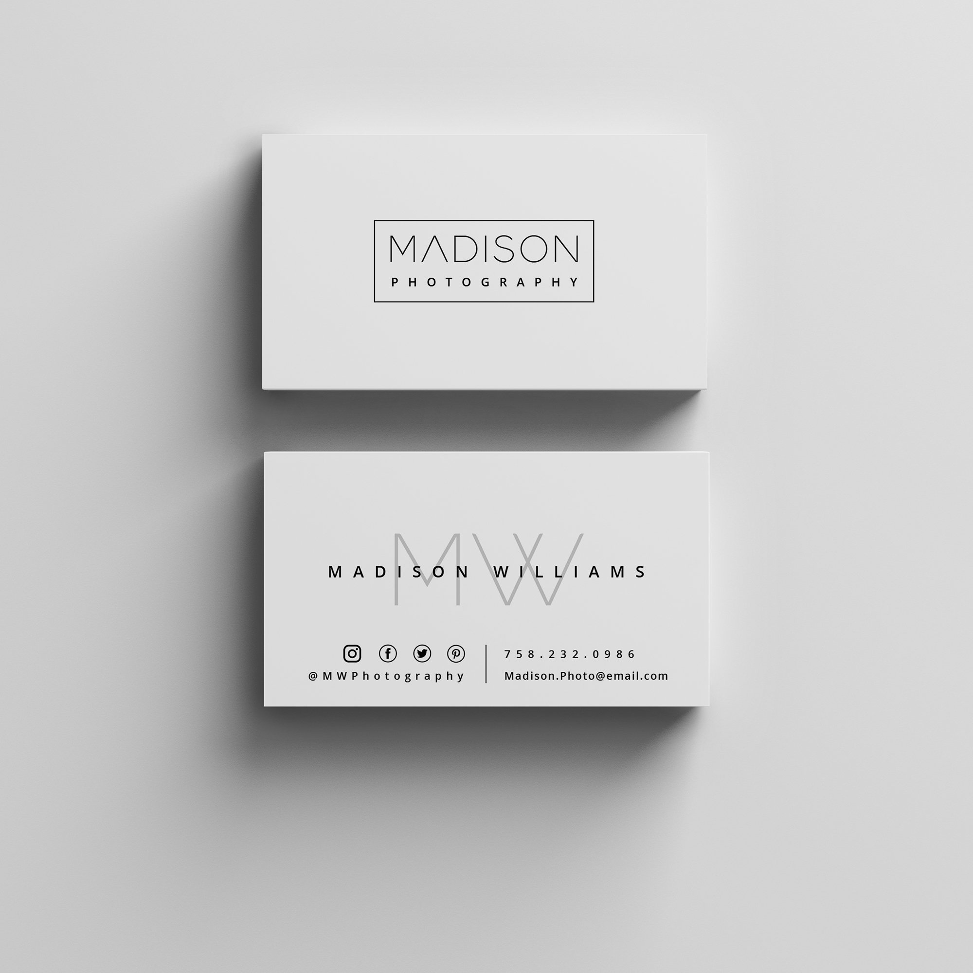 Business Card Template INSTANT DOWNLOAD Minimalist Business Etsy