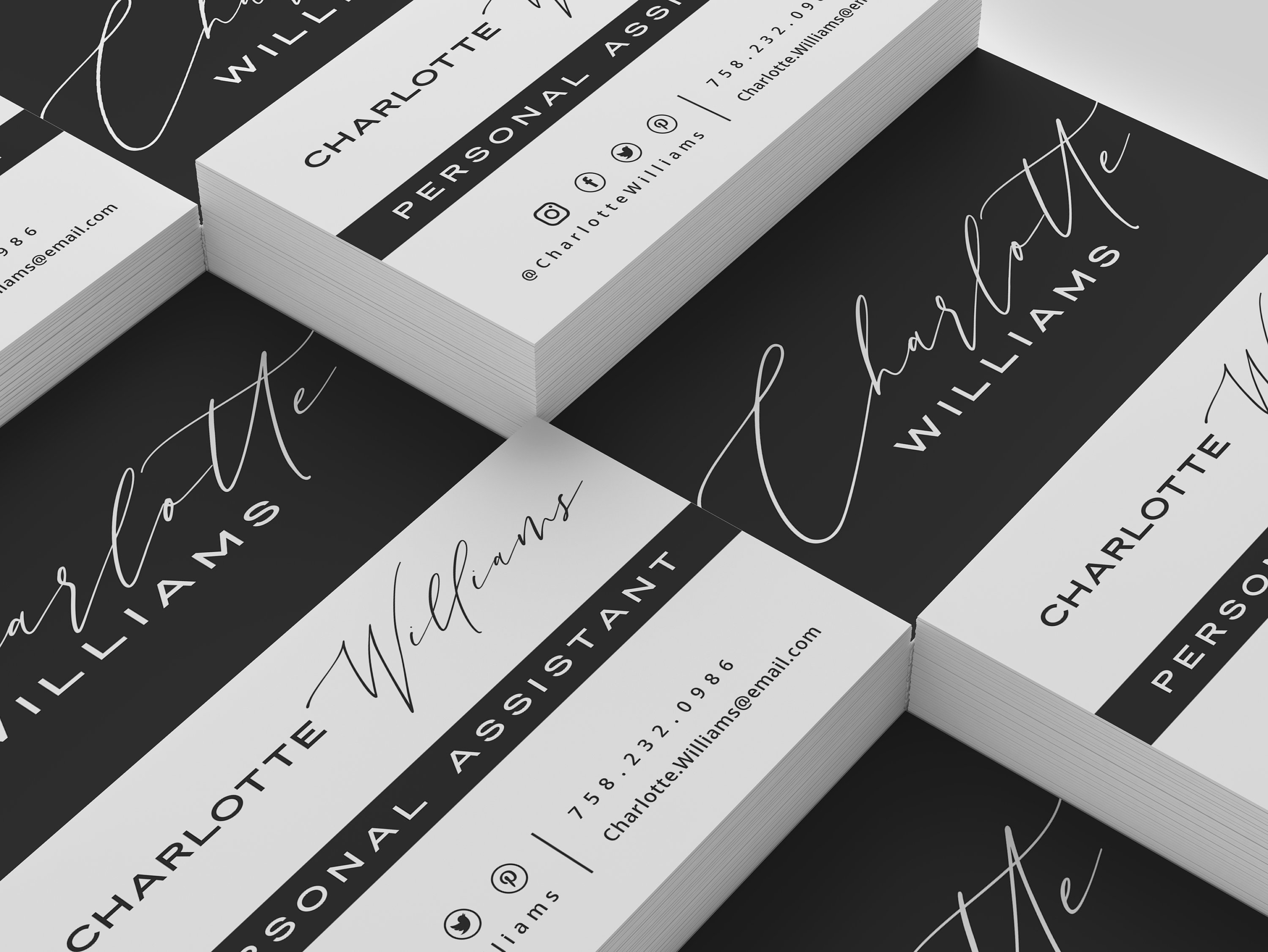 Business Card Template INSTANT DOWNLOAD Minimalist Business Etsy