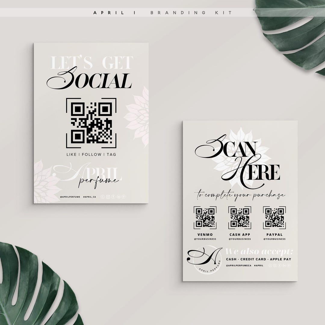 APRIL I Scan to Pay CANVA Templates, QR Code Social Media Sign, 3 Sizes ...