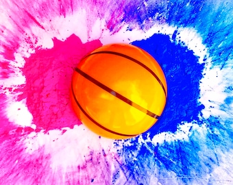 Balón de baloncesto para revelar el género