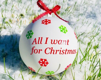 Personalized Christmas Gender Reveal Ornament: Exploding Powder Ball
