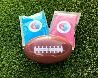 Revelación de género de fútbol: Balón vacío con polvo rosa y azul