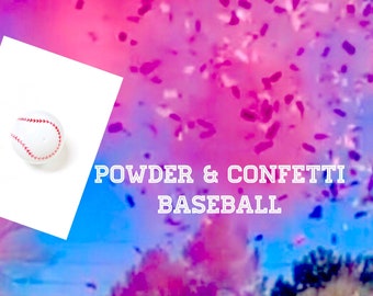 Pelota de béisbol de género revelación con CONFETI & POWDER