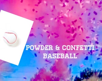 Confetti & Powder Gender Reveal Baseball balls with NEW bright colors!