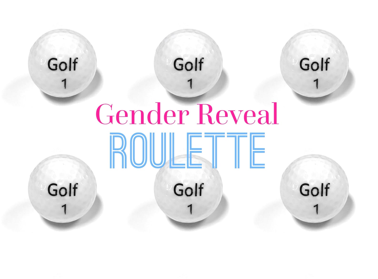 Gender Reveal Roulette Fun Gender Reveal Golf Ball 6 Golf Etsy