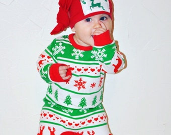 Christmas Pajamas, Christmas Pajamas, Baby Christmas Pjs, Red and Green pajamas, Christmas Gift, Christmas jammies, reindeer pajamas