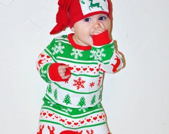 Baby Christmas Pajamas: Red, Green, and Reindeer Jammies