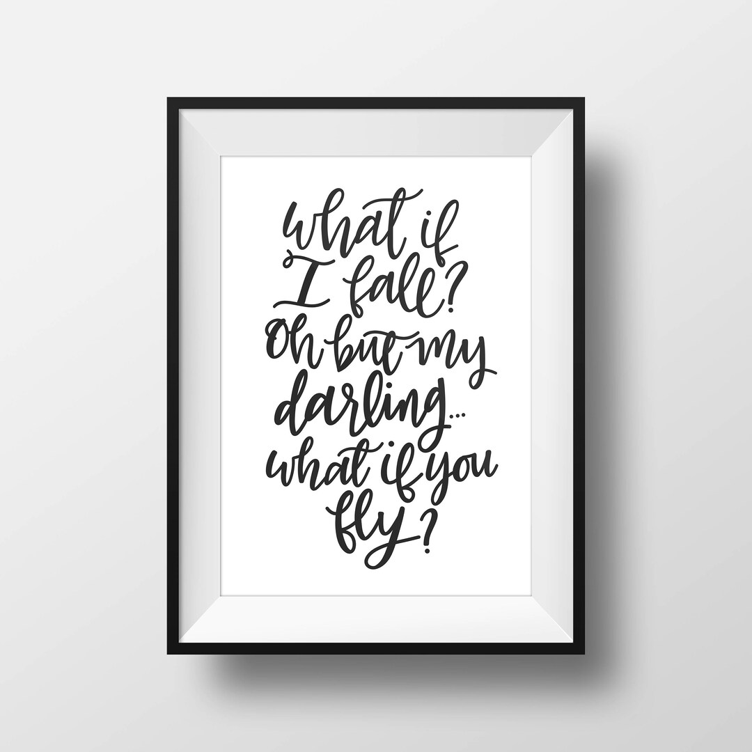 DIGITAL DOWNLOAD // What If I Fall Quote Wall Print. Etsy