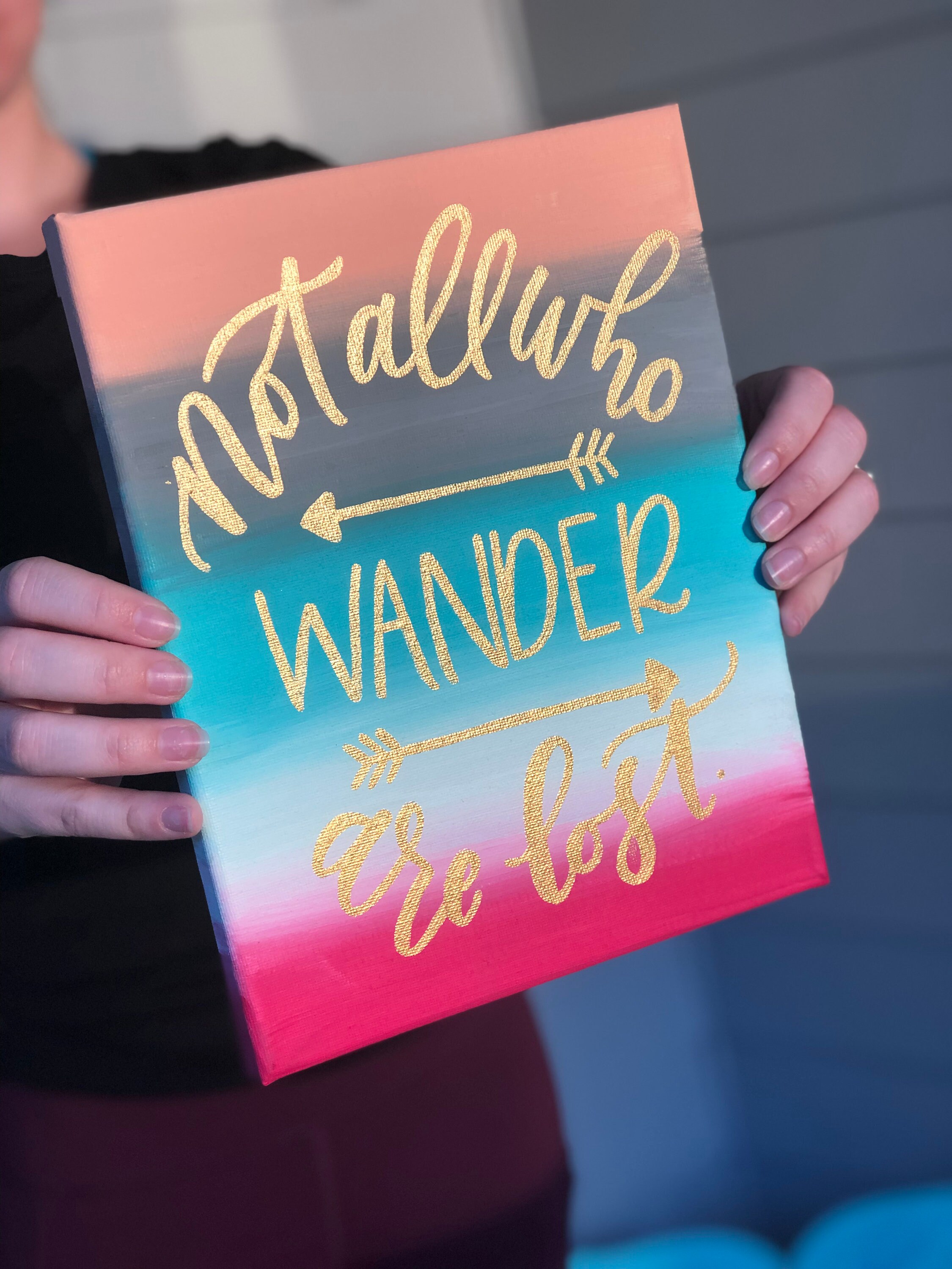 Hand Lettered Canvas Quote Painting // Not All Who Etsy