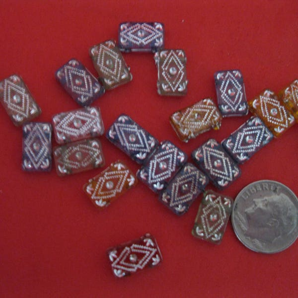 Multi-color Acrylic Beads, 20 Slider Beads, Silver Design, Two Hole Beads, Jewelry Making Supplies