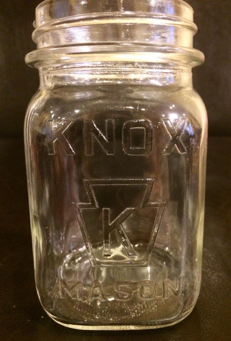 Vintage Knox Mason Jars K in Keystone 1 Pint Size and 1 Etsy