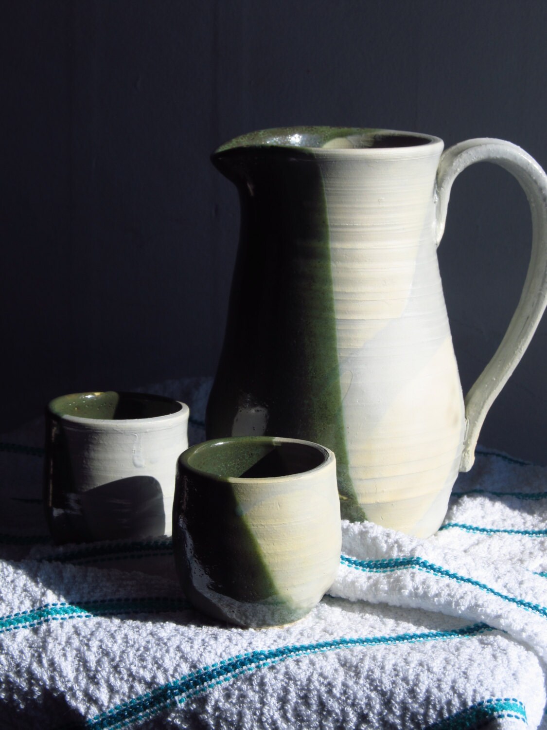 Pitcher Set for Two/ Pitcher and Cups/ Wedding Gift/ Etsy Israel