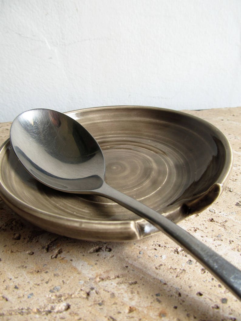 Gray spoon rest/ ceramic spoon rest/ christmas gift/ wedding Etsy