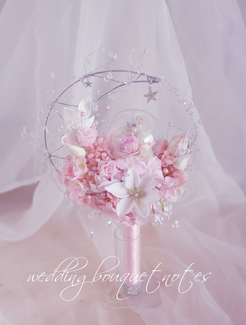 Moon Bouquet Wedding Decoration Supplies Silver White Wedding Etsy