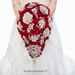 Burgunder Brosche Bouquet & dunkelblau roségold Tropfen Bouquet Brosche Bouquet, Brautjungfern Schmuck Bouquet Armband Blumen Bräutigam Boutonnieres