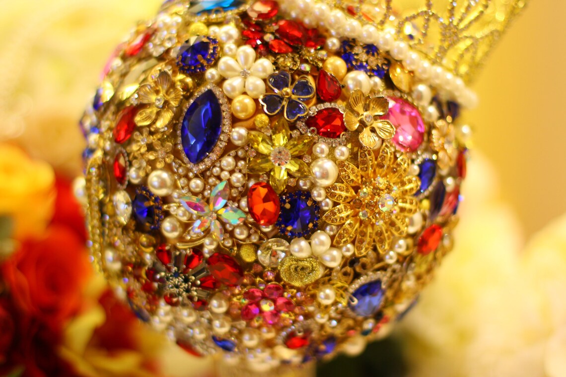 Brilliant jewel bouquet colorful gemstone bridal bouquet Etsy