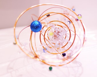 Handmade, starry wedding decorative flower, bridal bouquet, golden blue creative holding flowers