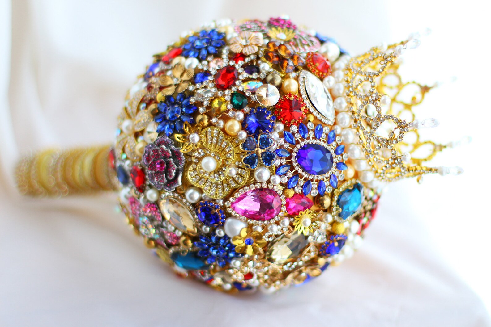 Brilliant Jewel Bouquet Colorful Gemstone Bridal Bouquet Rhinestone