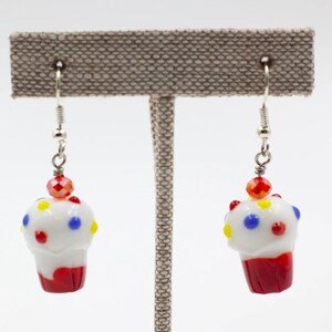 Cupcake Earrings | Birthday Earrings | Lampworked Glass Cupcake Earrings | Celebration Earrings