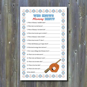 Baseball-themed Baby Shower Games - Printable Instant Download - Etsy