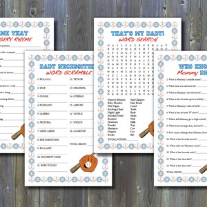Baseball-themed Baby Shower Games - Printable Instant Download - Etsy