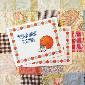 Basketball-Themed Baby Shower Thank You Card - Printable Instant Download