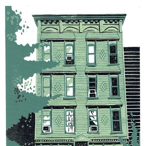 Williamsburg, New York City – Linocut, Original Print