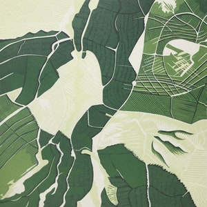 the Kielder Forest - original linoprint