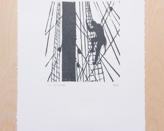 Rigging – Woodcut, Original Print