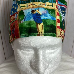 surgical scrub cap tie back-Golf hole in One!