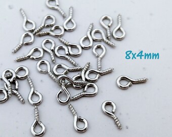 Packet 275 Platinum Plated Iron Round Eye Pins 0.7 x 40mm HA02185
