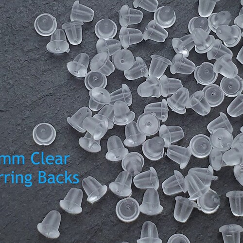 500PCS 4MM Rubber Earring Back Stoppers Ear Post Nuts Jewelry Findings Clear 500PCS 4MM Rubber Earring Back Stoppers Ear Post Nuts Jewelry Findings Clear