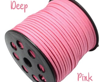 Orchid Faux Suede Leather Cord thong purple 3mm x 1.5mm choose length pink Orchid Faux Suede Leather Cord thong purple 3mm x 1.5mm choose length pink