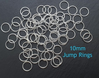 10mm Silver Plated Jump Rings 18ga Bulk Iron Open Rings Links