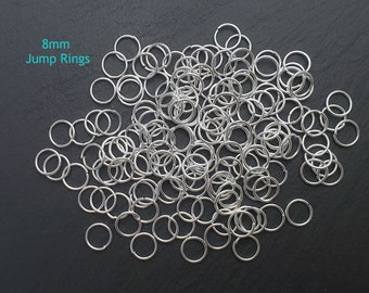 8mm Silver Plated Jump Rings 21ga Iron Open Links