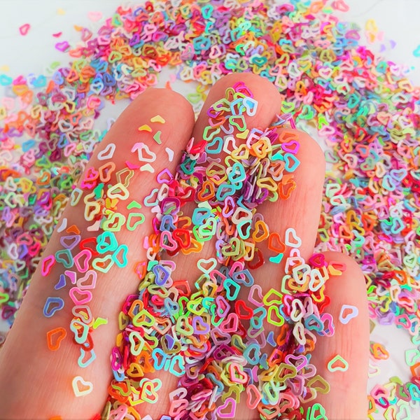 Colourful Heart Glitter Tiny Shaker Sprinkles Bulk Iridescent Resin Fill
