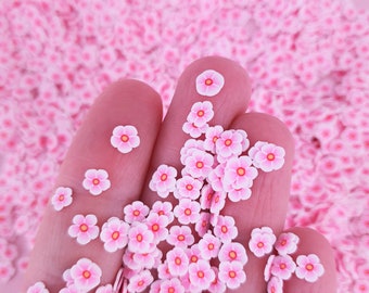 20g Pink Flower Clay Slices Tiny Polymer Clay Floral Resin Inclusions  NotEdible