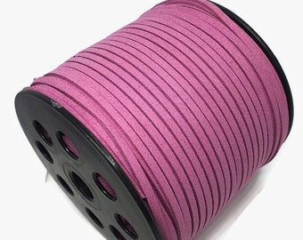 Orchid Faux Suede Leather Cord thong purple 3mm x 1.5mm choose length pink Orchid Faux Suede Leather Cord thong purple 3mm x 1.5mm choose length pink