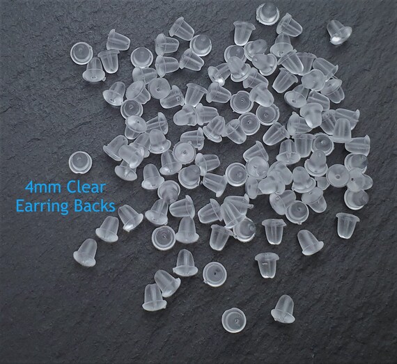 Soft Plastic Earring Backs Stoppper Stud Ear Nuts 4mm UK