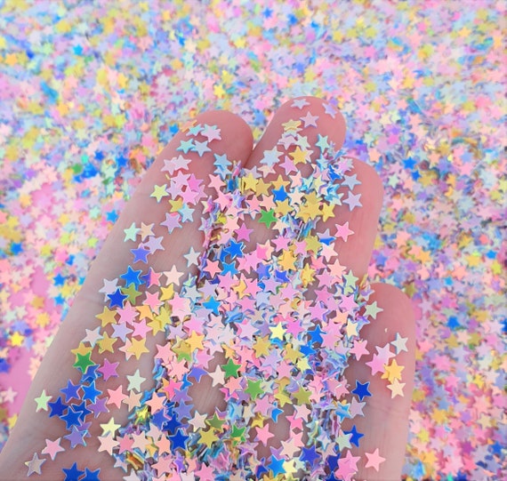 Pastel Star Glitter Iridescent Colours Shaker Sprinkles Resin Filler