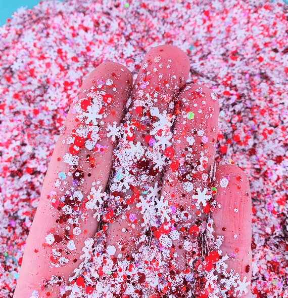 Christmas Glitter in Candy Cane Colours PET Glitter Iridescent Etsy